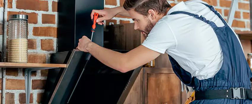 Old Rusted Metal Fireplace Repair And Replacement in Langford, BC